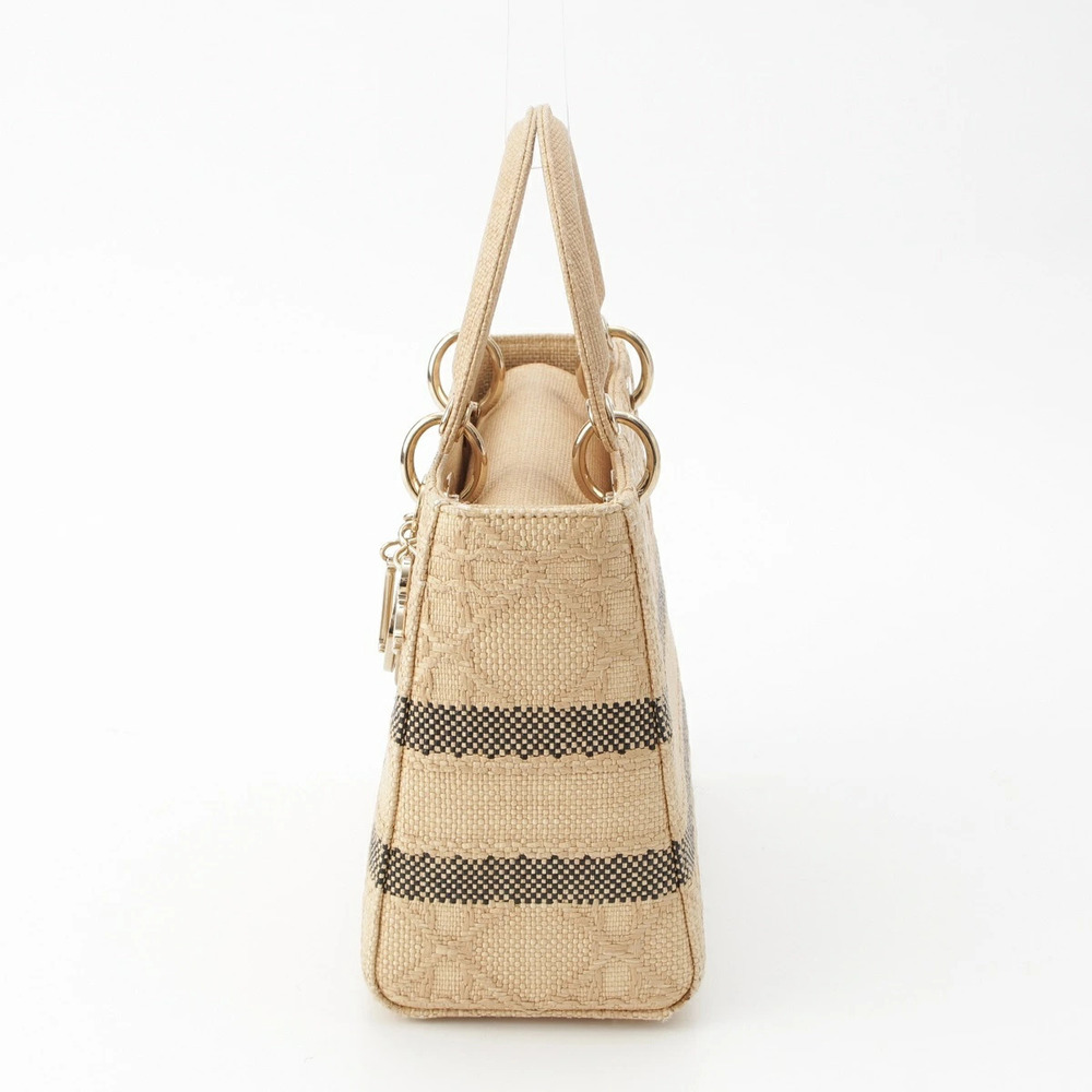 Christian Dior Lady Cannage Raffia Shoulder Handbag - Picture 3 of 8